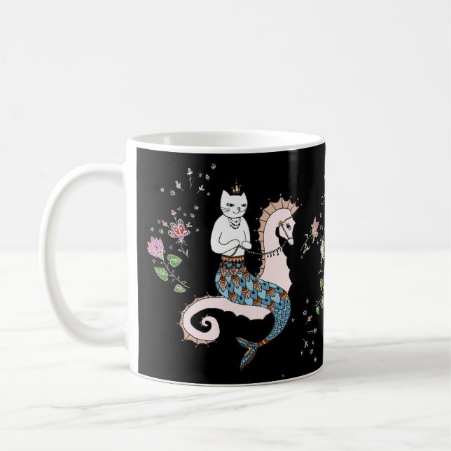 Travelling Mermaid Cat Coffee Mug (Left)