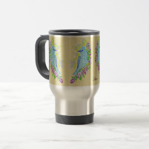 Travelling Mug/ Blu Birds of Happiness Travel Mug