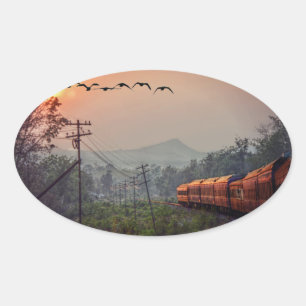 Travelling Oval Sticker