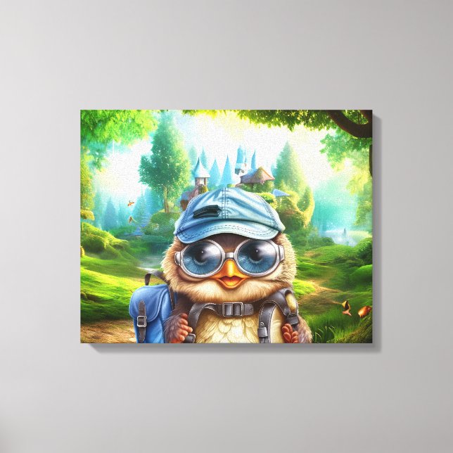 Travelling owl on an enchanted forest canvas print (Front)