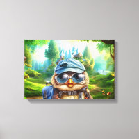 Travelling owl on an enchanted forest