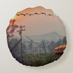 Travelling Round Cushion