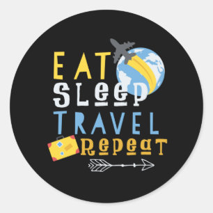 Travelling Saying Classic Round Sticker