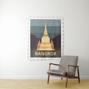 Travelling Stamp Sticker Tapestry