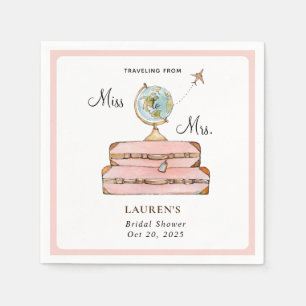 Travelling Suitcases Bridal shower  Napkin