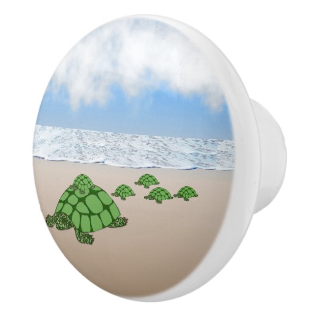 Travelling Terrapin Family Ceramic Knob (Right)