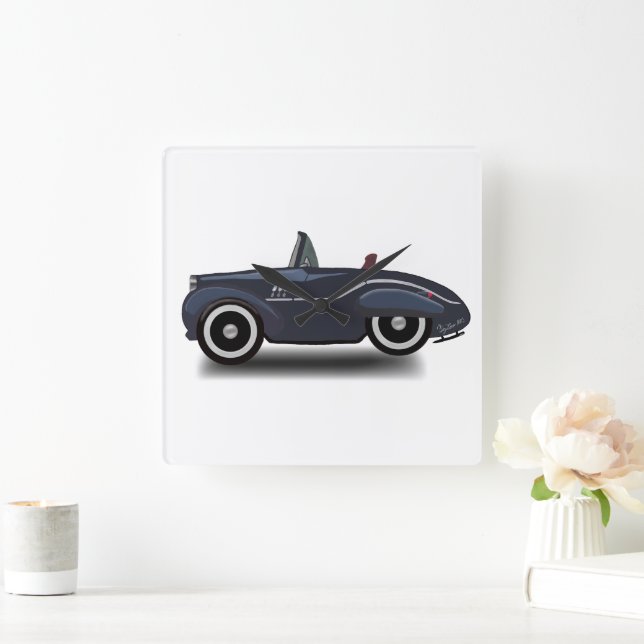 Travelling through time square wall clock (Home)