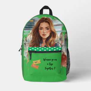 Travelling, Wanna go on a Trip Together ? Printed Backpack