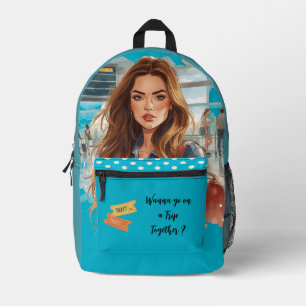 Travelling, Wanna go on a Trip Together ? Printed Backpack