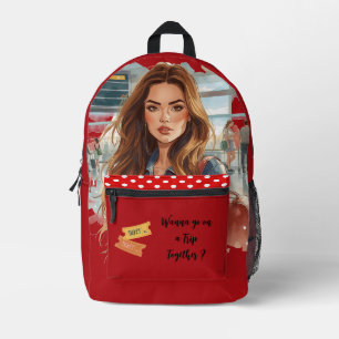 Travelling, Wanna go on a Trip Together ? Printed Backpack
