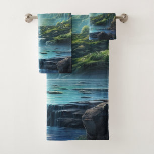 Travelling Waterfall Destination of Our World Bath Towel Set