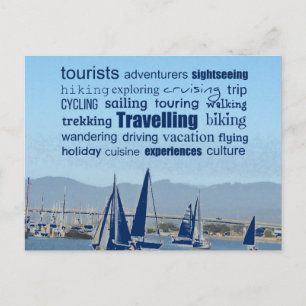 Travelling Word Collage Postcard