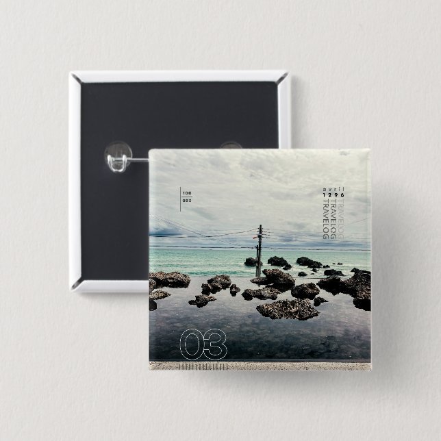 travelog_3 15 cm square badge (Front & Back)