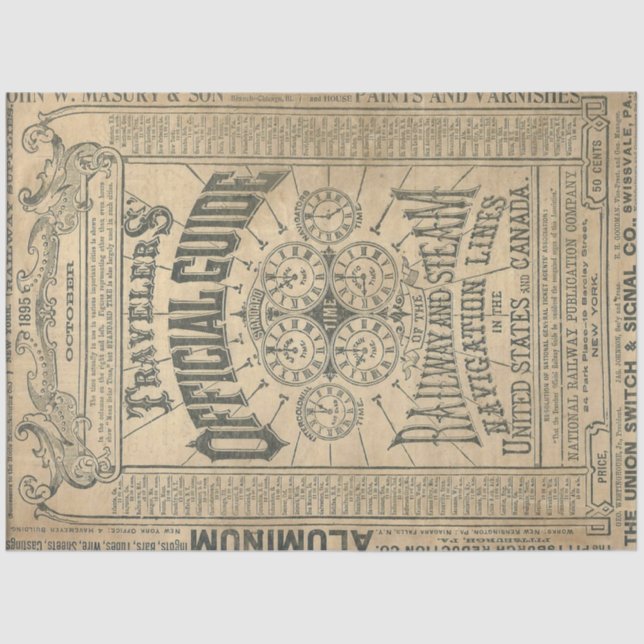 Travelor's Guide Decoupage Paper (Front)