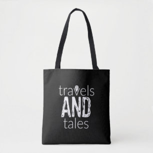 Travels and Tales (white logo) tote bag