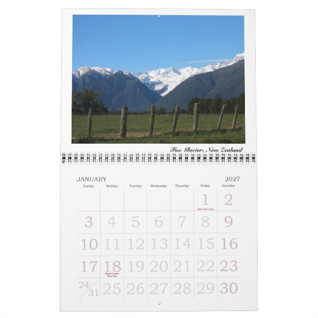 Travels Calendar (Jan 2027)