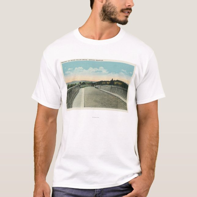 Traver Hollow Bridge Roadway View T-Shirt (Front)