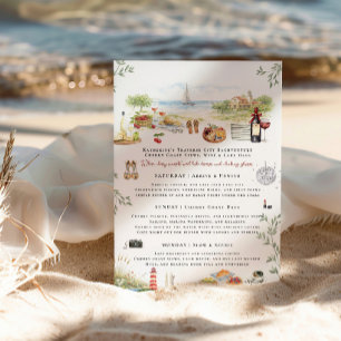 Traverse City Bachelorette Weekend Itinerary  Invitation