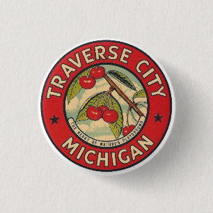 Traverse City, Michigan 3 Cm Round Badge