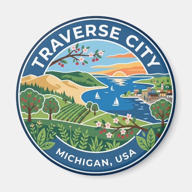 Traverse City Michigan Magnet (Front)