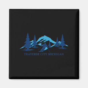 Traverse city michigan ski resort skiing skier magnet