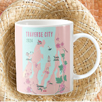 Traverse City Michigan Wine and Cherry Map