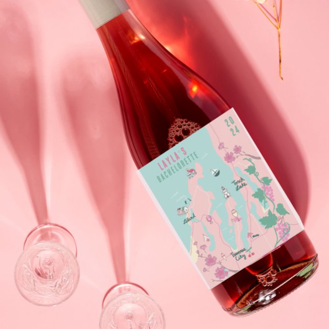 Traverse City Michigan Wine Theme Bachelorette Label (Creator Uploaded)