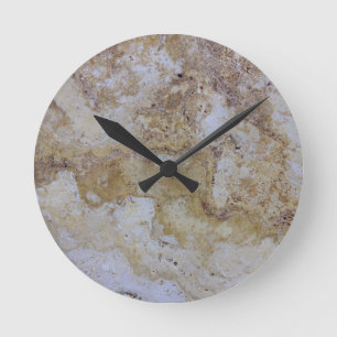travertine stone round clock