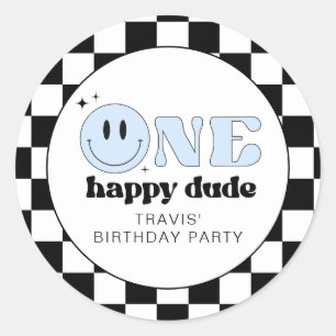 TRAVIS One Happy Dude Smile Face Birthday Classic Round Sticker