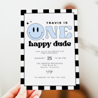 TRAVIS One Happy Dude Smile Face First Birthday