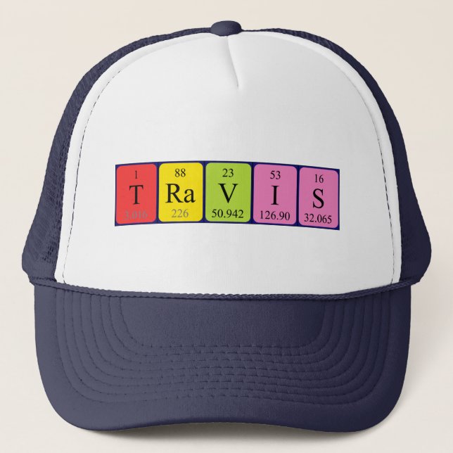 Travis periodic table name hat (Front)