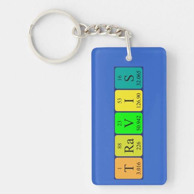 Travis periodic table name keyring (Front)