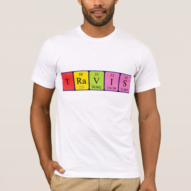 Travis periodic table name shirt (Front)