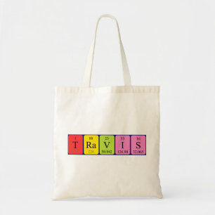 Travis periodic table name tote bag