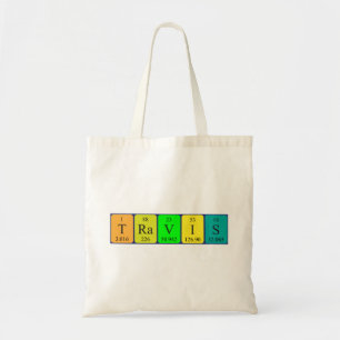 Travis periodic table name tote bag
