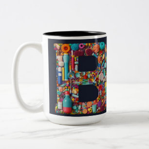 Traybien Retro Racing Typography T-Shirt Design Two-Tone Coffee Mug