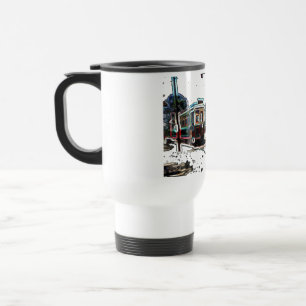 TRC Neon streetcar at stn White Travel Mug