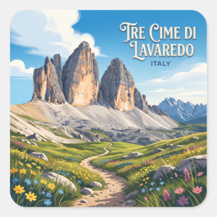Tre Cime di Lavaredo Auronzo Italy Square Sticker