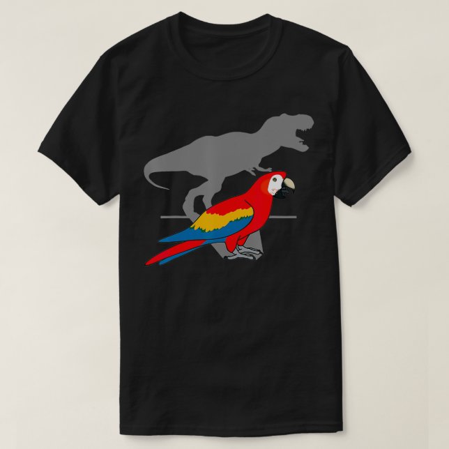 TRe Scarlet Macaw, Funny Dinosaur Parrot, Birb mem T-Shirt (Design Front)