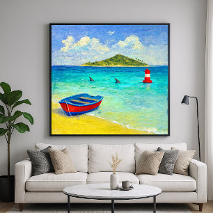 Treacherous Water - Impressionist Style Coastal Poster
