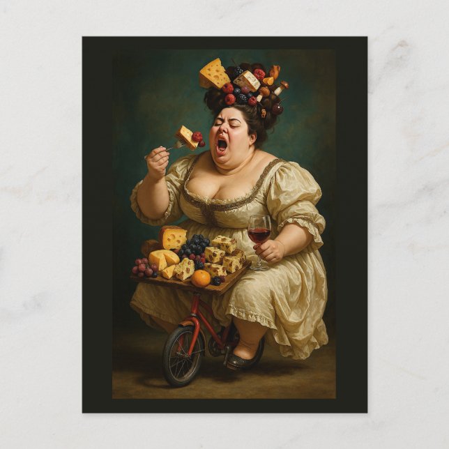 "Tread Lightly, Eat Heavily" Surreal Art Work Postcard (Front)