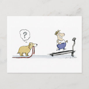 Treadmill Cartoon Postcard