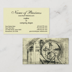 Treadmill Powered Crossbow by Leonardo da Vinci Business Card