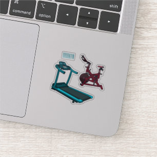 Treadmill & spinning bike cartoon illustration