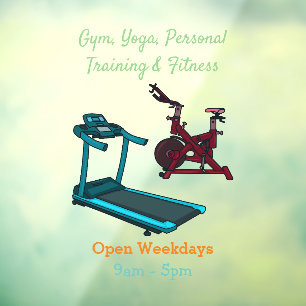 Treadmill & spinning bike cartoon illustration