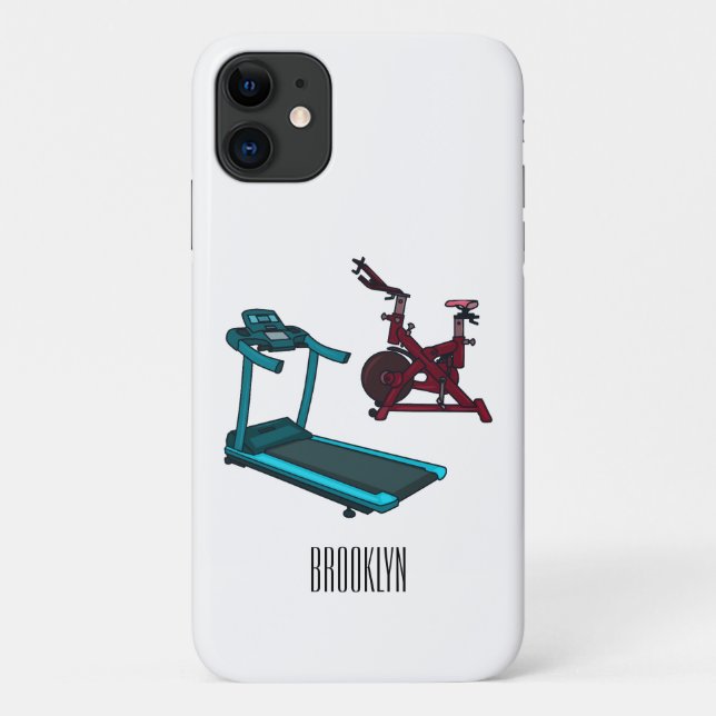 Treadmill & spinning bike cartoon illustration Case-Mate iPhone case (Back)