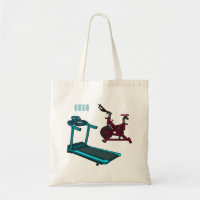 Treadmill & spinning bike cartoon illustration