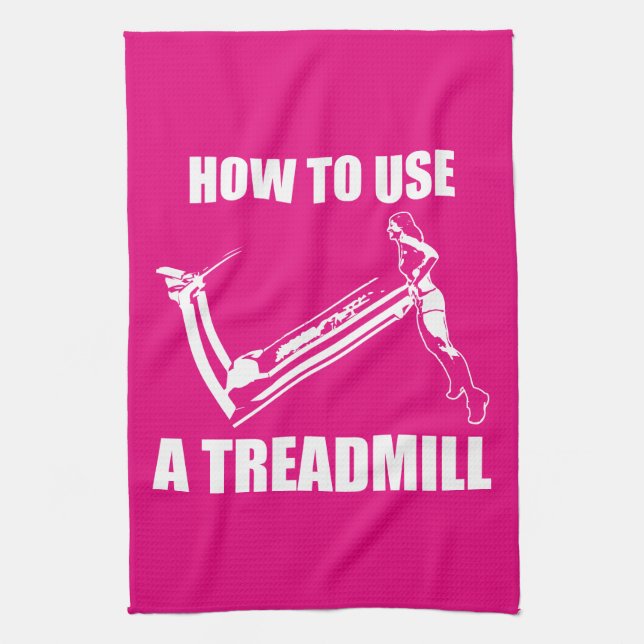 Treadmill - Women's Funny Novelty Workout Tea Towel (Vertical)