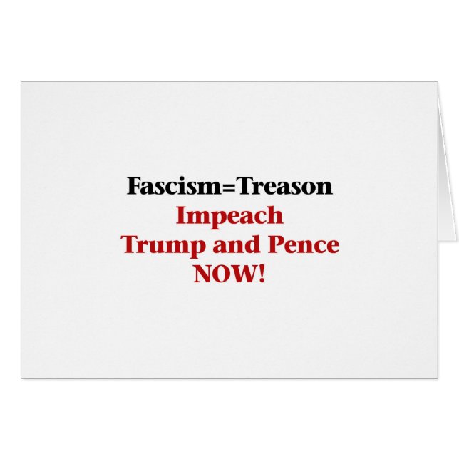 Treason -- Impeach Trump and Pence (Front Horizontal)