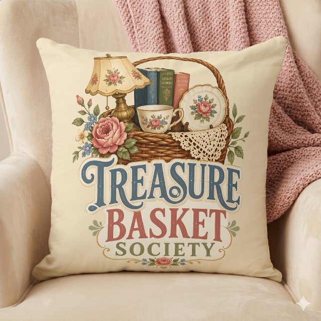 Treasure Basket Society Cottagecore Cushion (Treasure Basket Society Cottagecore Throw Pillow)
